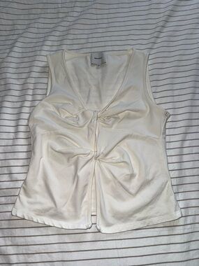 Reformation Cream Knot-Front Tank Top